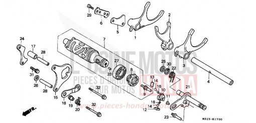 BARILLET DE SELECTION CBR1000FL de 1990